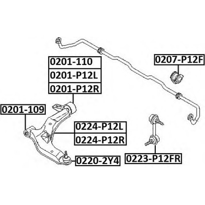 Zdjęcie Drążek / wspornik, stabilizator ASVA 0223P12FR