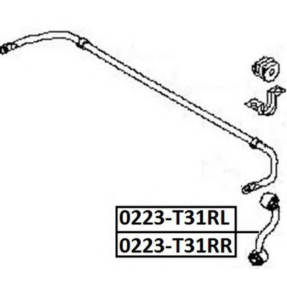 Zdjęcie Drążek / wspornik, stabilizator ASVA 0223T31RL