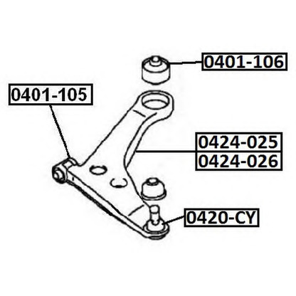 Photo Track Control Arm ASVA 0424011