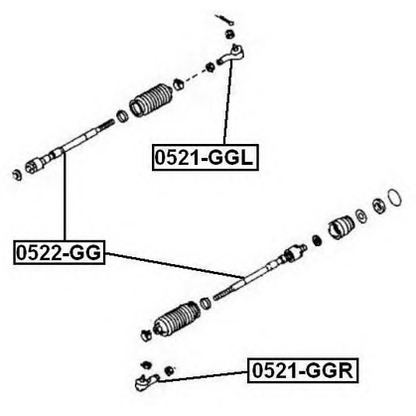 Фото Наконечник поперечной рулевой тяги ASVA 0521GGR