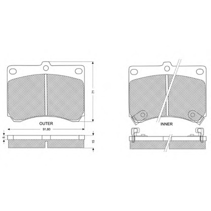 Photo Kit de plaquettes de frein, frein à disque PROCODIS FRANCE PF1168