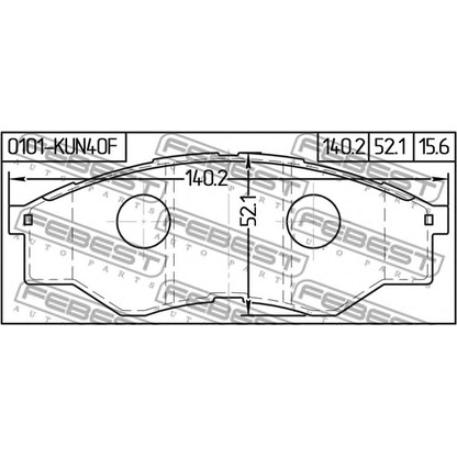 Photo Kit de plaquettes de frein, frein à disque FEBEST 0101KUN40F