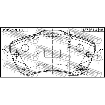 Photo Kit de plaquettes de frein, frein à disque FEBEST 0101ZRE150F