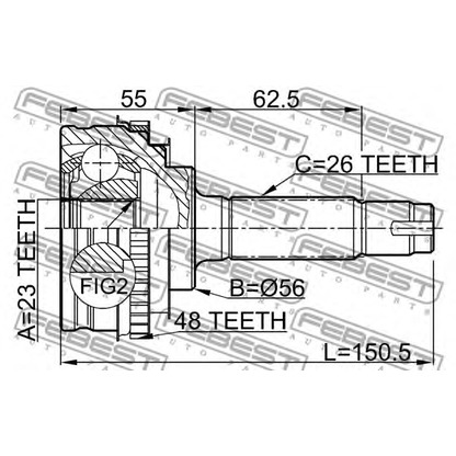 Photo Jeu de joints, arbre de transmission FEBEST 0110010A48