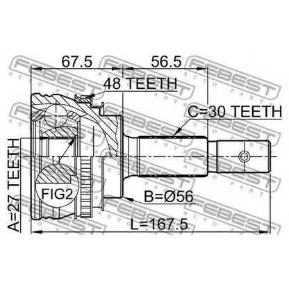 Photo Jeu de joints, arbre de transmission FEBEST 0110013A48