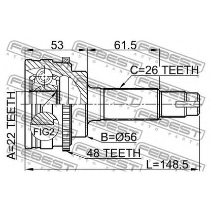 Photo Jeu de joints, arbre de transmission FEBEST 0110036A48