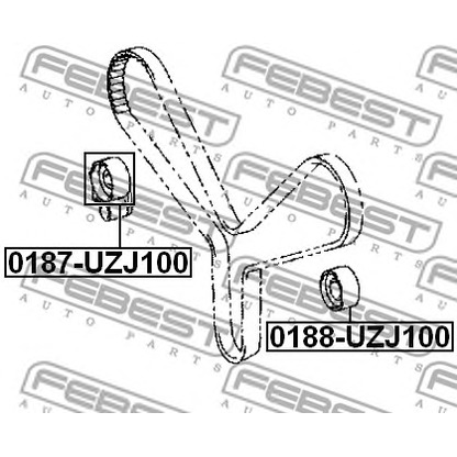 Photo Deflection/Guide Pulley, timing belt FEBEST 0188UZJ100