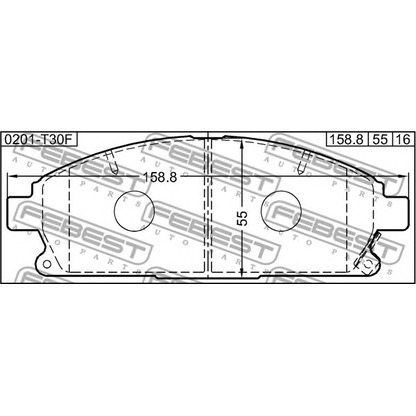 Photo Brake Pad Set, disc brake FEBEST 0201T30F