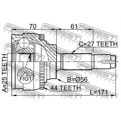 Photo Jeu de joints, arbre de transmission FEBEST 0210016A44