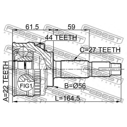 Foto Gelenksatz, Antriebswelle FEBEST 0210051A44