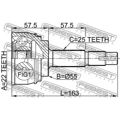 Photo Jeu de joints, arbre de transmission FEBEST 0210060