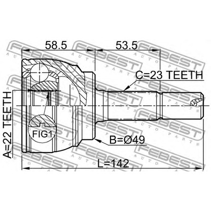 Photo Jeu de joints, arbre de transmission FEBEST 0210E11