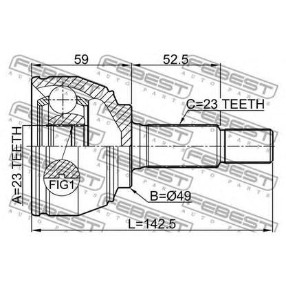 Photo Jeu de joints, arbre de transmission FEBEST 0210E11E