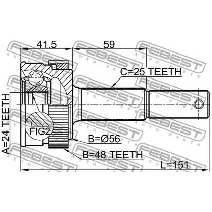 Photo Jeu de joints, arbre de transmission FEBEST 0210J10RA48