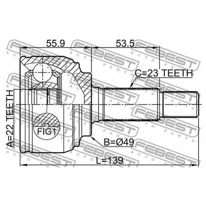 Photo Joint Kit, drive shaft FEBEST 0210K12E