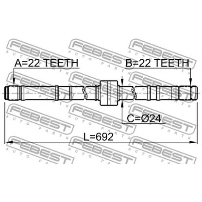 Фото Приводной вал FEBEST 0212P10RH