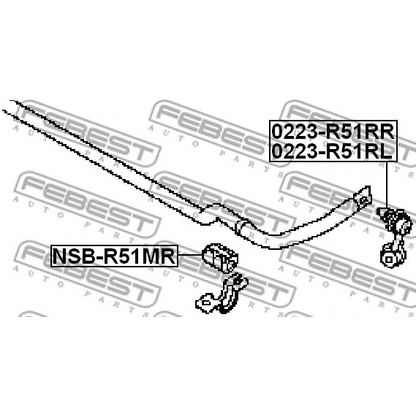 Zdjęcie Drążek / wspornik, stabilizator FEBEST 0223R51RR