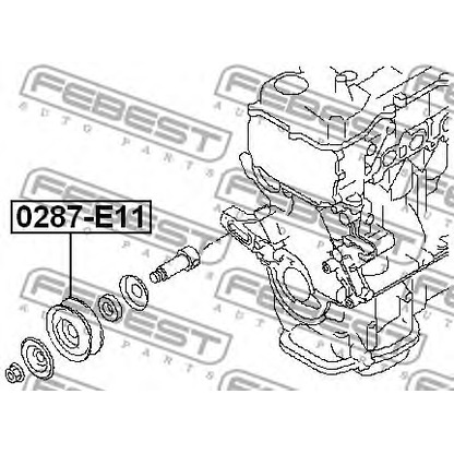 Photo Tensioner Pulley, v-ribbed belt FEBEST 0287E11