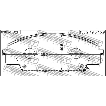 Фото Комплект тормозных колодок, дисковый тормоз FEBEST 0301FD2F