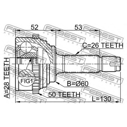 Foto Kit giunti, Semiasse FEBEST 0310054A50