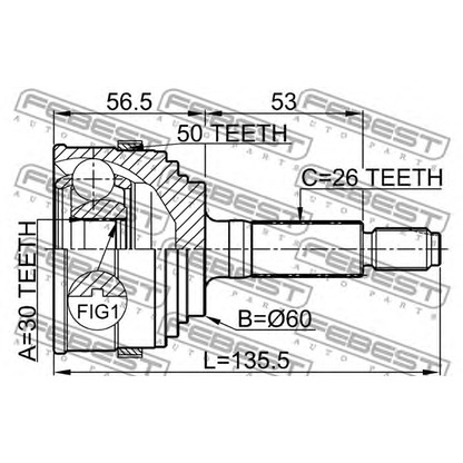 Foto Kit giunti, Semiasse FEBEST 0310055A50