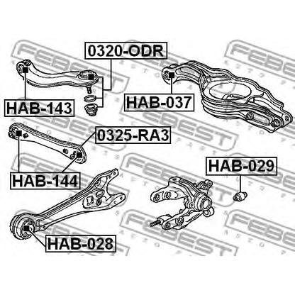 Photo Bras de liaison, suspension de roue FEBEST 0320ODR