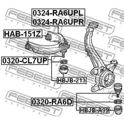 Photo Bras de liaison, suspension de roue FEBEST 0324RA6UPL