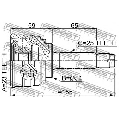 Photo Jeu de joints, arbre de transmission FEBEST 0410003