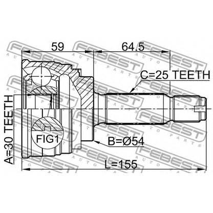 Photo Jeu de joints, arbre de transmission FEBEST 0410009