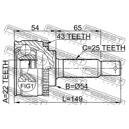 Foto Kit giunti, Semiasse FEBEST 0410012A43