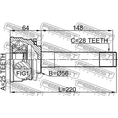 Photo Joint Kit, drive shaft FEBEST 0410013