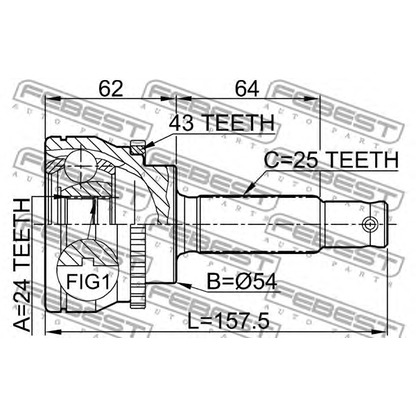 Photo Jeu de joints, arbre de transmission FEBEST 0410033A43