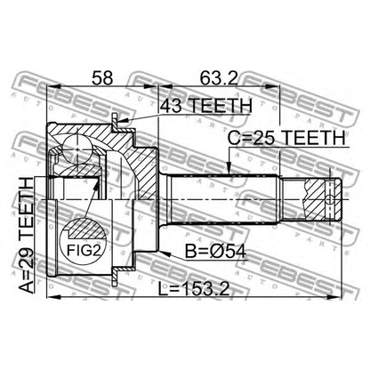 Photo Joint Kit, drive shaft FEBEST 0410H76A43