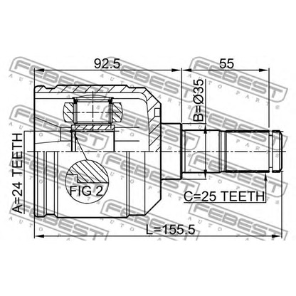 Foto Kit giunti, Semiasse FEBEST 0411E55