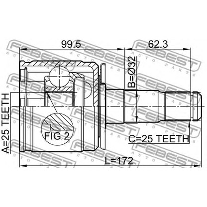 Photo Joint Kit, drive shaft FEBEST 0411V43LH