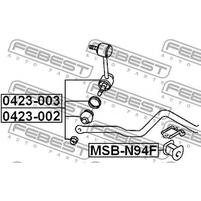 Zdjęcie Drążek / wspornik, stabilizator FEBEST 0423002