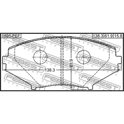 Photo Kit de plaquettes de frein, frein à disque FEBEST 0501FEF