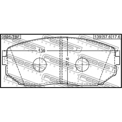 Photo Brake Pad Set, disc brake FEBEST 0501TBF