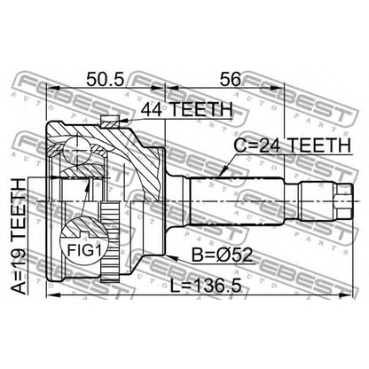 Photo Joint Kit, drive shaft FEBEST 0510014A44