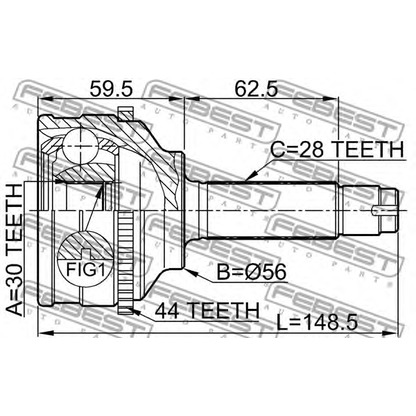 Photo Joint Kit, drive shaft FEBEST 0510037A44