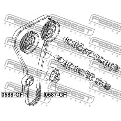Photo Deflection/Guide Pulley, timing belt FEBEST 0588GF
