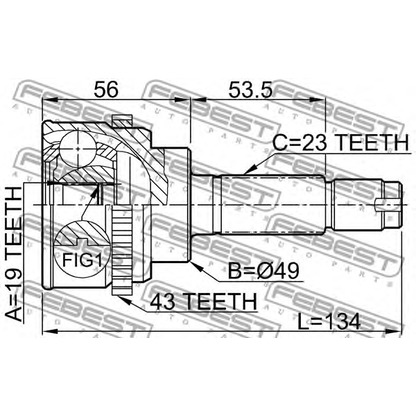 Photo Jeu de joints, arbre de transmission FEBEST 0710017A43