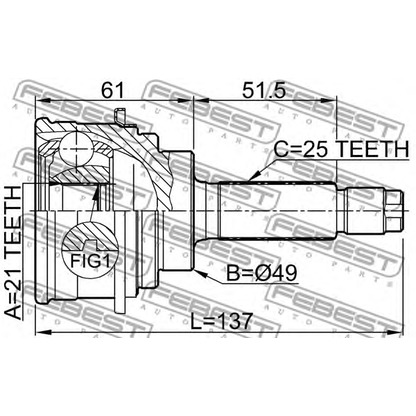 Photo Jeu de joints, arbre de transmission FEBEST 0710018