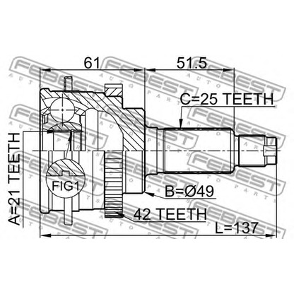 Photo Jeu de joints, arbre de transmission FEBEST 0710018A42