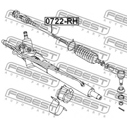 Фото Осевой шарнир, рулевая тяга FEBEST 0722RH