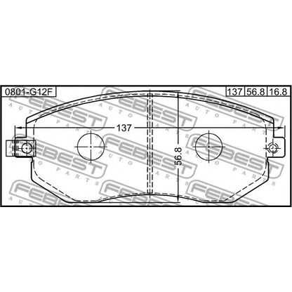 Фото Комплект тормозных колодок, дисковый тормоз FEBEST 0801G12F