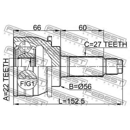 Photo Jeu de joints, arbre de transmission FEBEST 0810007