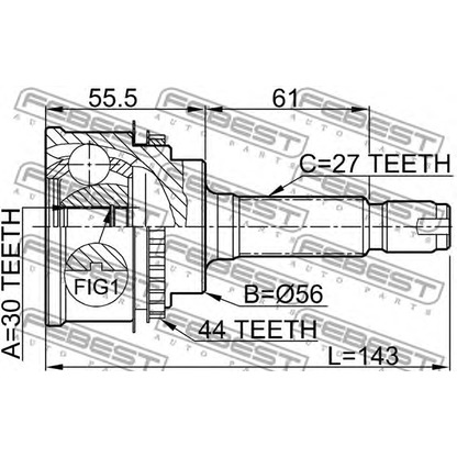 Photo Joint Kit, drive shaft FEBEST 0810028A44