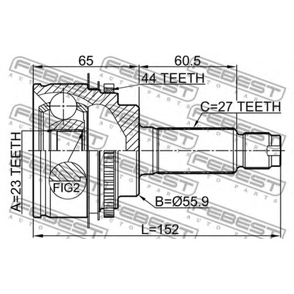 Photo Jeu de joints, arbre de transmission FEBEST 0810S11A44