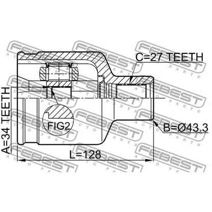 Photo Joint, drive shaft FEBEST 1011CAPRH